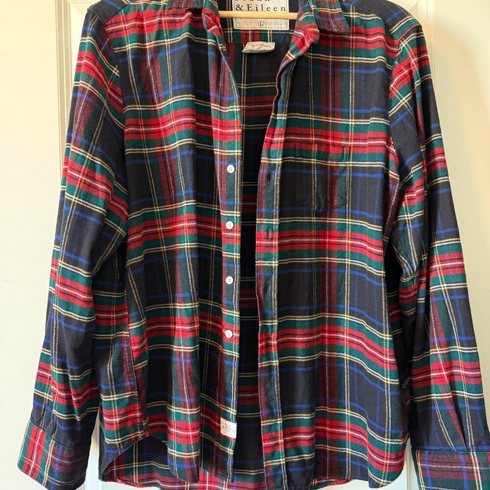 Frank & Eileen 100% Cotton Plaid Button Down Size L